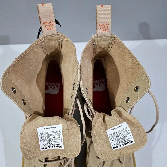 NEW Sorel Hi Line Ankle Boot Womens 7.5 Tan Leather Waterproof Hiking Lug Sole - Picture 8 of 13